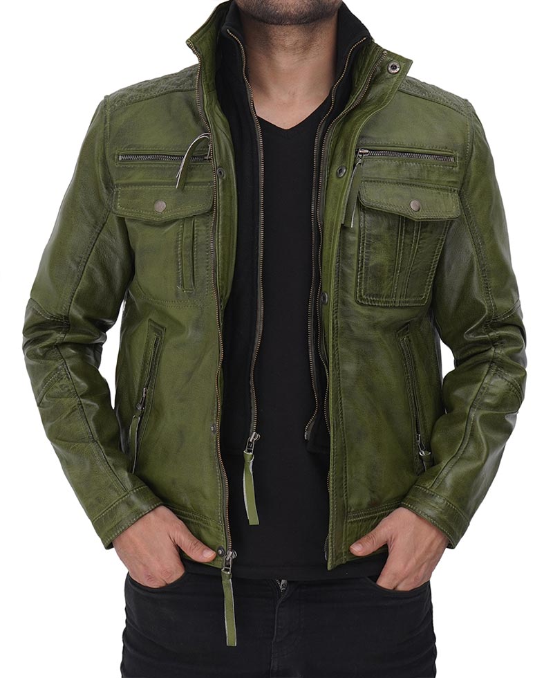 Dark green hot sale jacket men